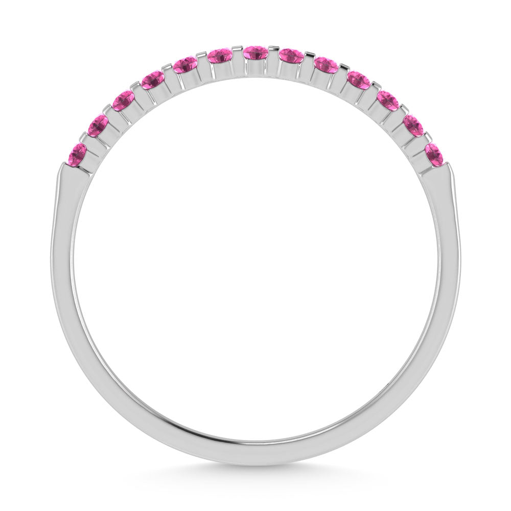 Pink Sapphire 1/4 Ct.Tw. Machine Band in 14K White Gold