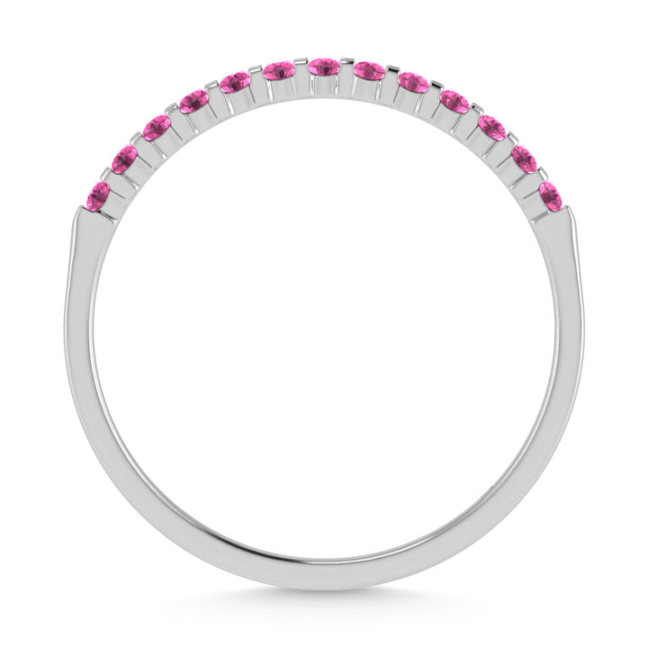 Pink Sapphire 1/4 Ct.Tw. Machine Band in 14K White Gold