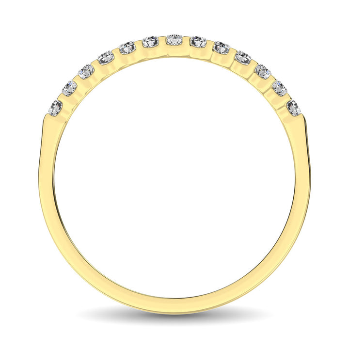 14K Yellow Gold 1/5 Ct Diamond Ladies Machine Band
