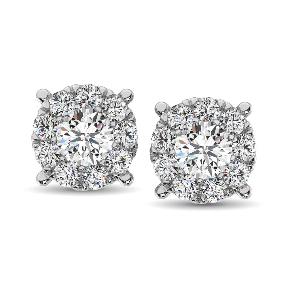 14K White Gold 5/8 Ct.Tw. Diamond Fashion Earrings