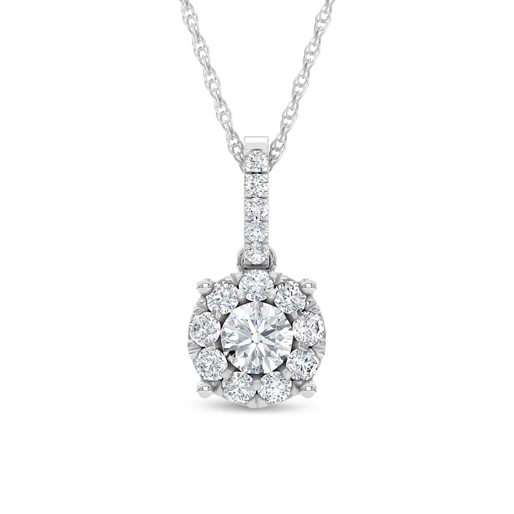 14K White Gold 3/4 Ct.Tw. Diamond Fashion Pendant