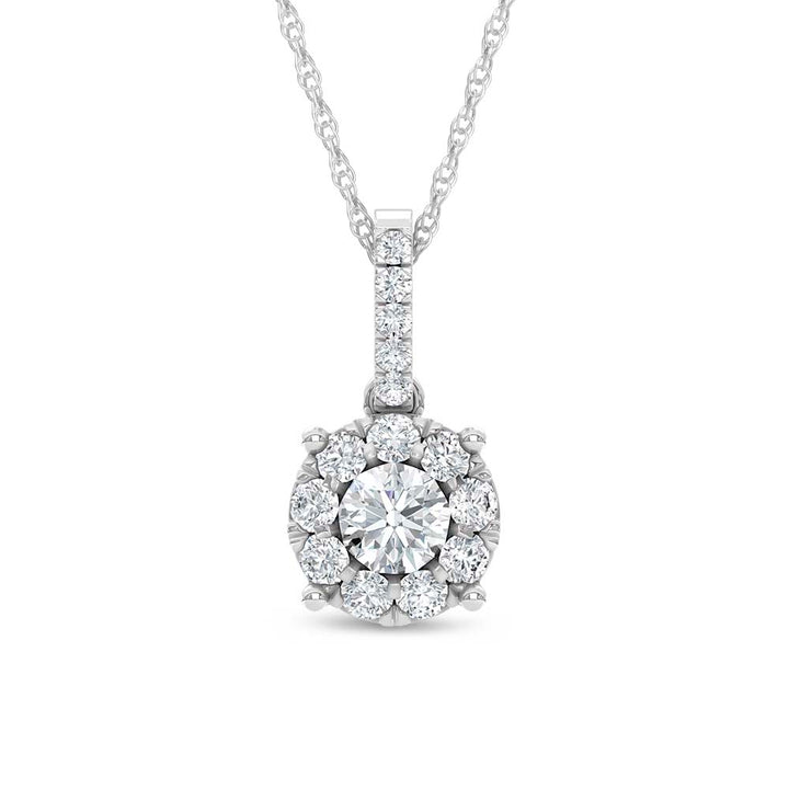 14K White Gold 3/4 Ct.Tw. Diamond Fashion Pendant