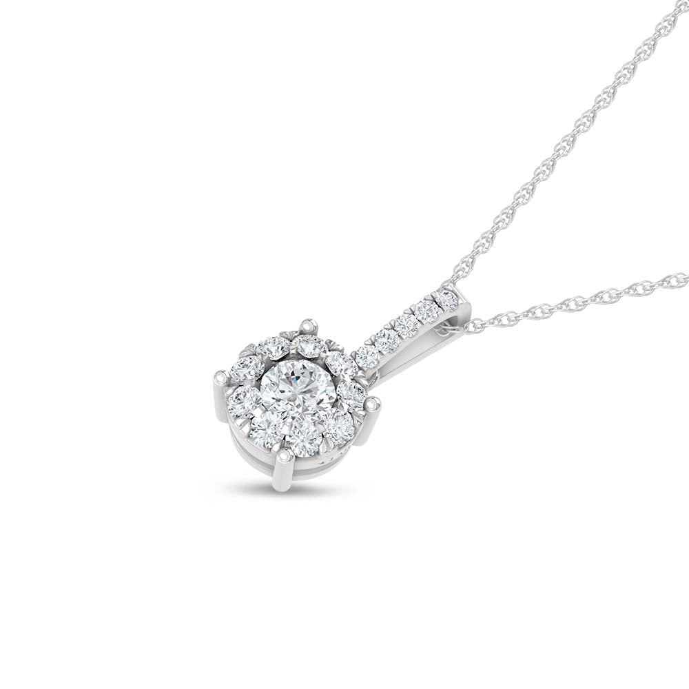 14K White Gold 3/4 Ct.Tw. Diamond Fashion Pendant