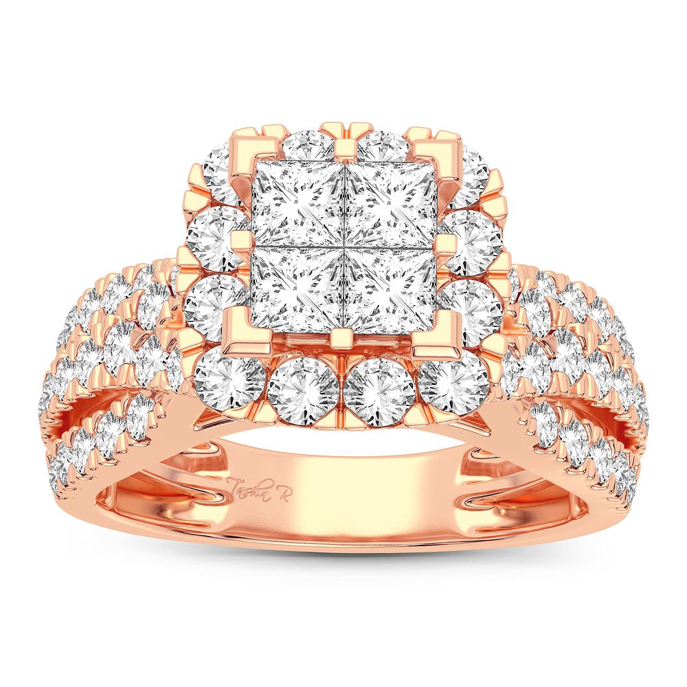Romantic 14k Rose Gold Lab Diamond Engagement Ring (1.50CT)