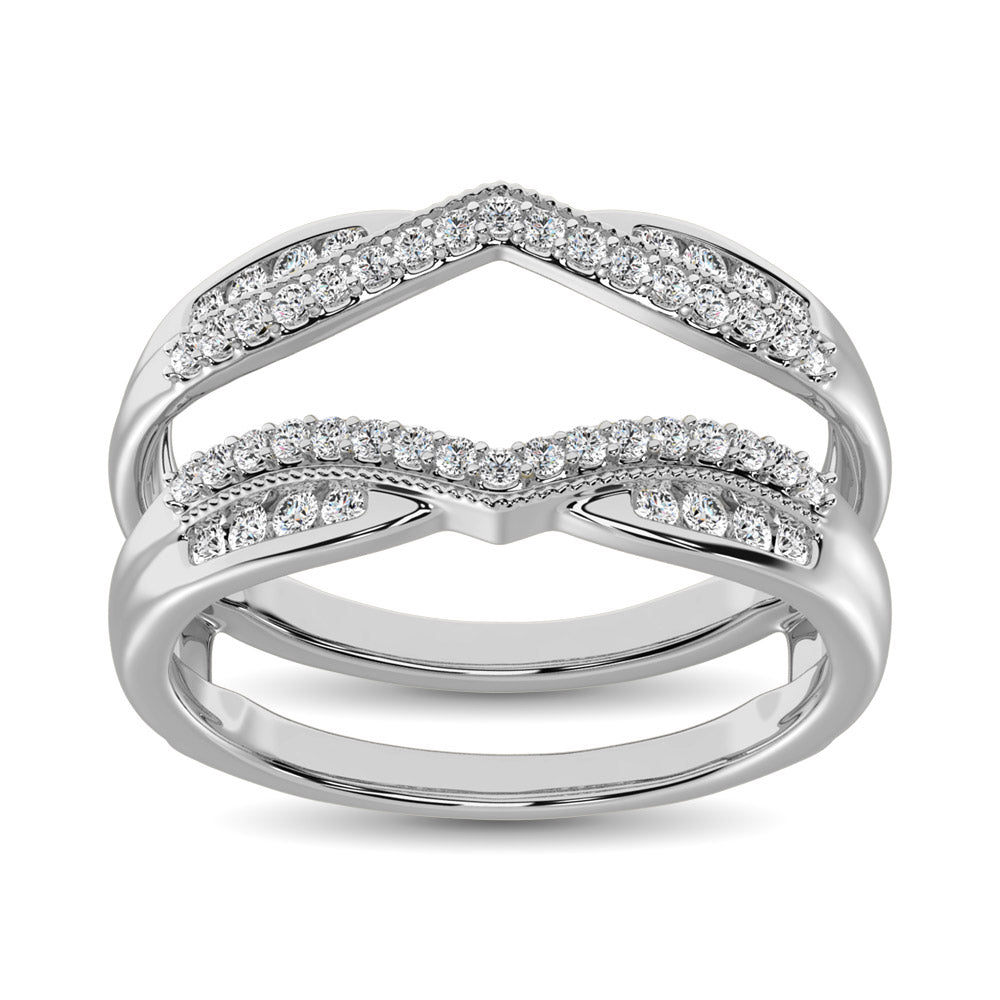 14K White Gold 1/3 Ct.tw Diamond Guard Ring