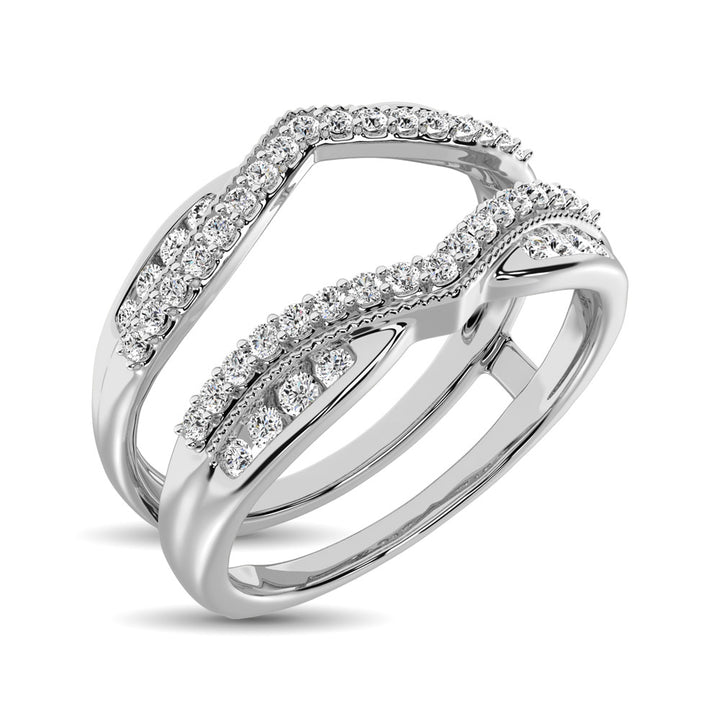 14K White Gold 1/3 Ct.tw Diamond Guard Ring