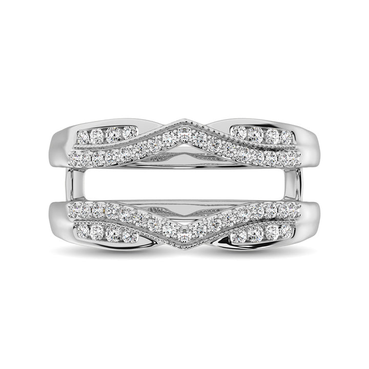 14K White Gold 1/3 Ct.tw Diamond Guard Ring