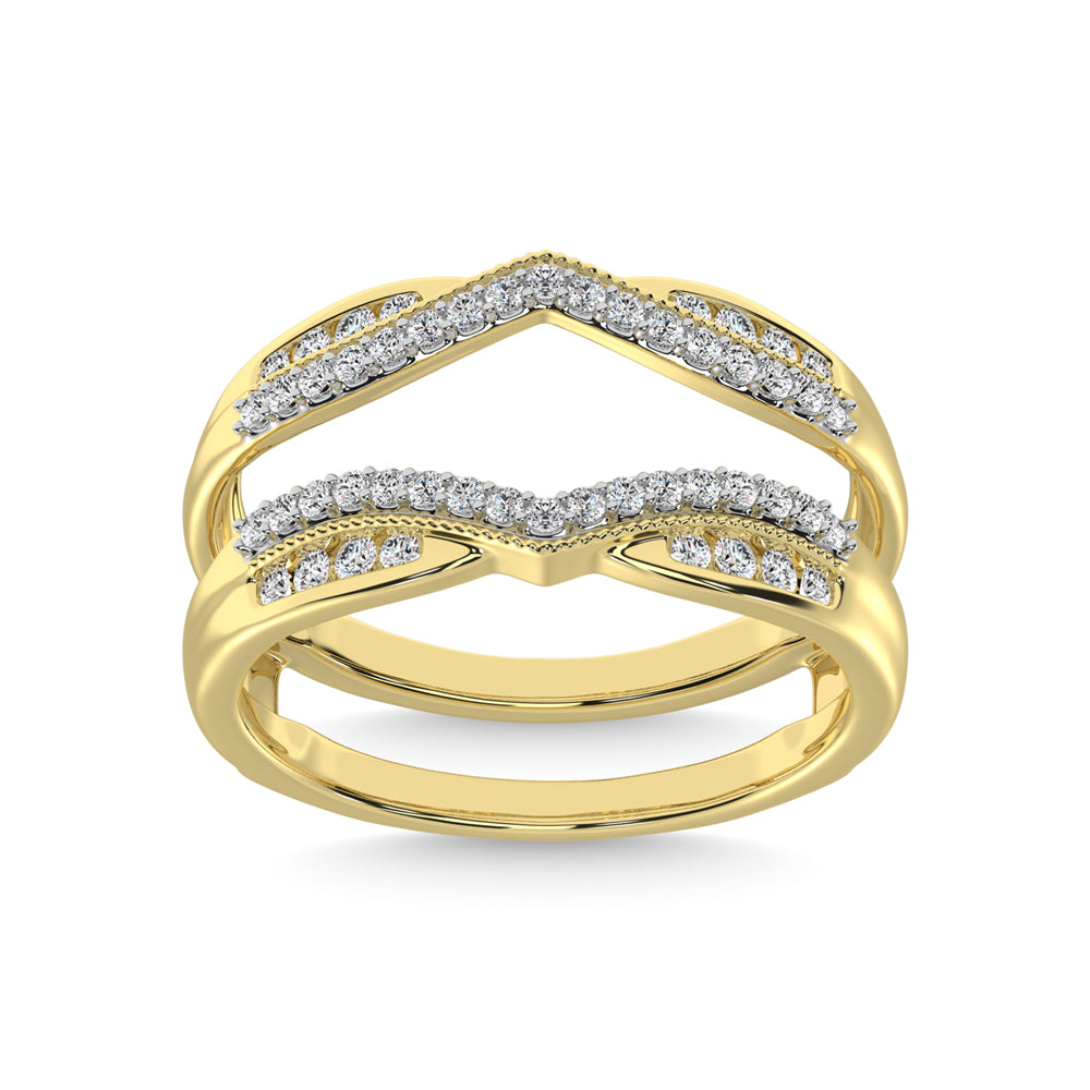 14K Yellow Gold 1/3 Ct.Tw. Diamond Guard Ring