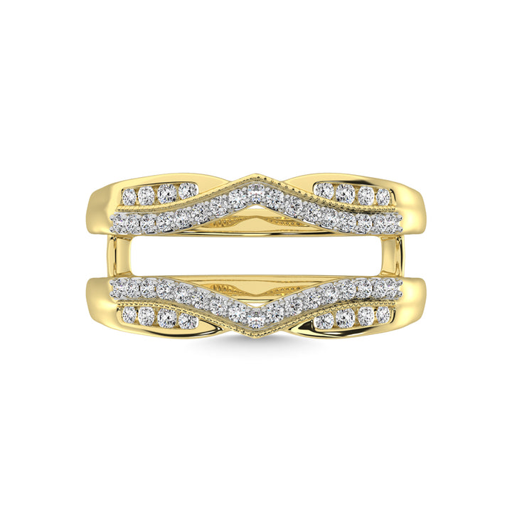 14K Yellow Gold 1/3 Ct.Tw. Diamond Guard Ring
