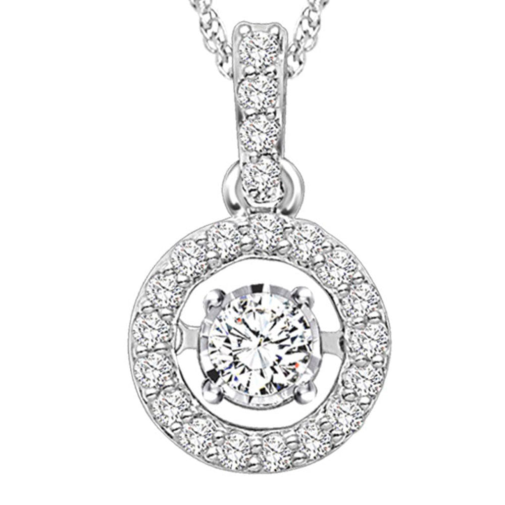 10K White Gold 1/4 Ct.Tw. Moving Diamond Fashion Pendant