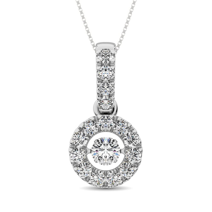 10K White Gold 9/10 Ct.Tw. Moving Diamond Fashion Pendant