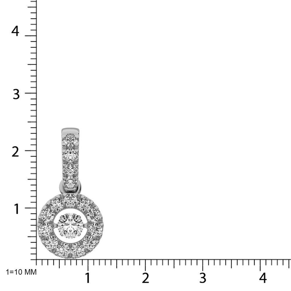 10K White Gold 9/10 Ct.Tw. Moving Diamond Fashion Pendant