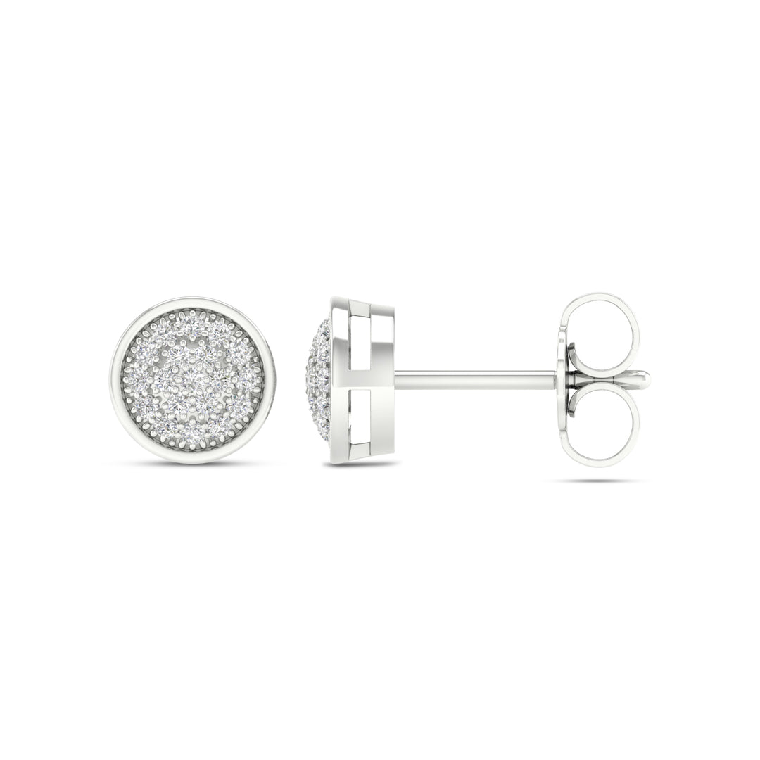 Chic 10k White Gold 0.15CT Lab Diamond Stud Earrings