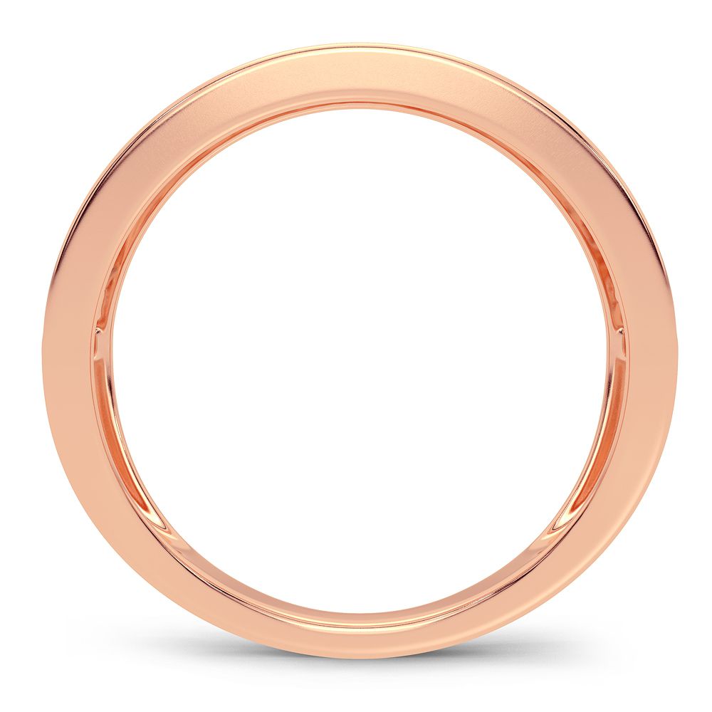Delicate 14k Rose Gold Lab Diamond Fashion Band Ring