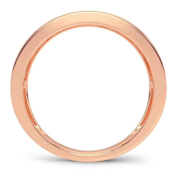 Delicate 14k Rose Gold Lab Diamond Fashion Band Ring
