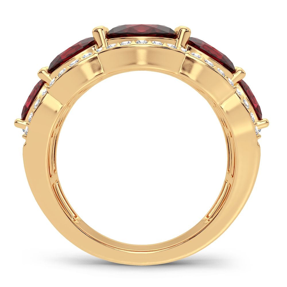 14K 0.33CT Diamond Ruby Ring