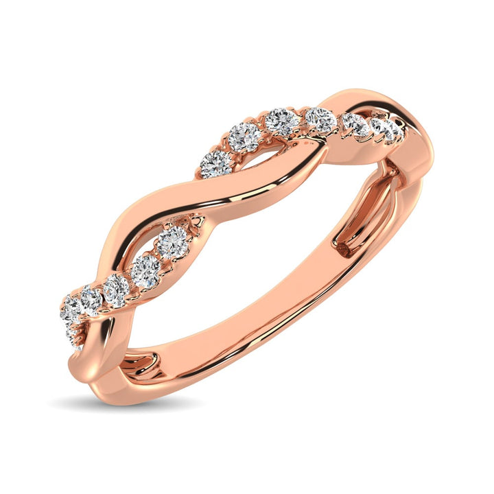 14K Rose  Gold 1/20 Ct.Tw. Diamond Wedding Band