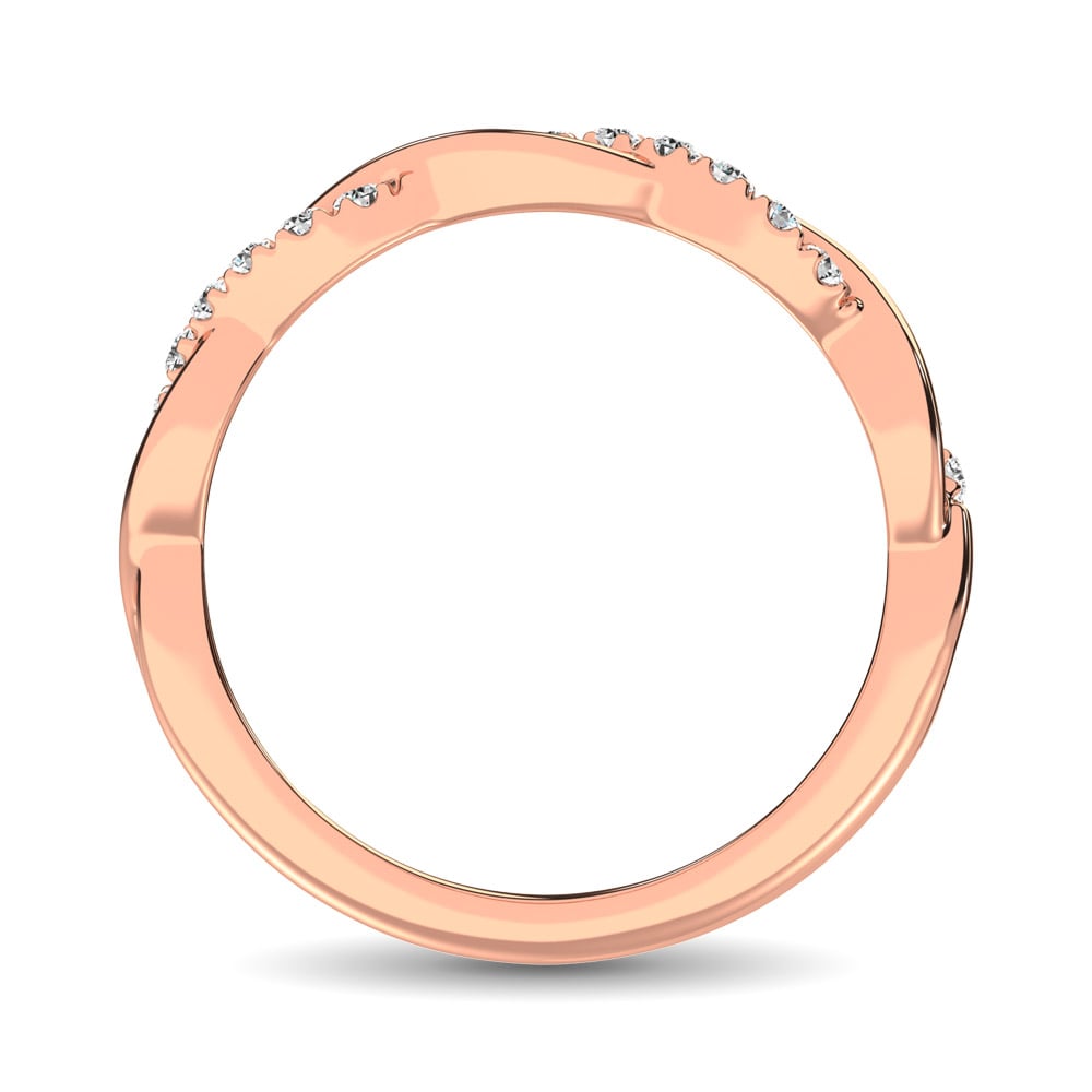 14K Rose  Gold 1/20 Ct.Tw. Diamond Wedding Band