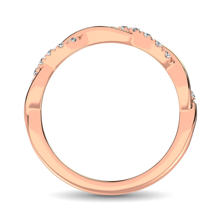 14K Rose  Gold 1/20 Ct.Tw. Diamond Wedding Band
