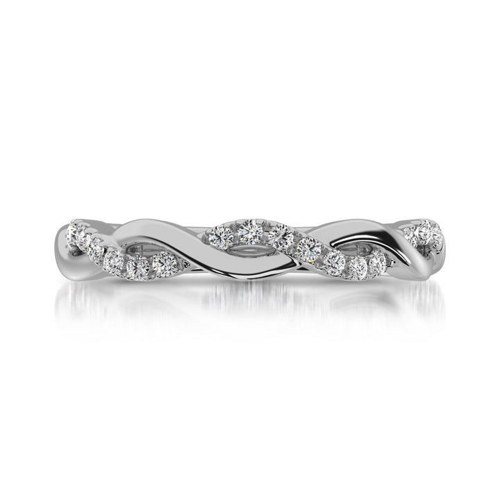 14K White Gold 1/20 Ct.Tw. Diamond Wedding Band