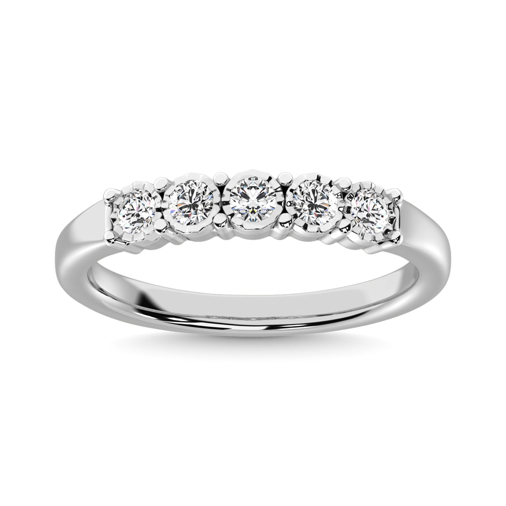 Diamond Illusion Band 1/6 Ct.tw Round-cut in 10K White Gold