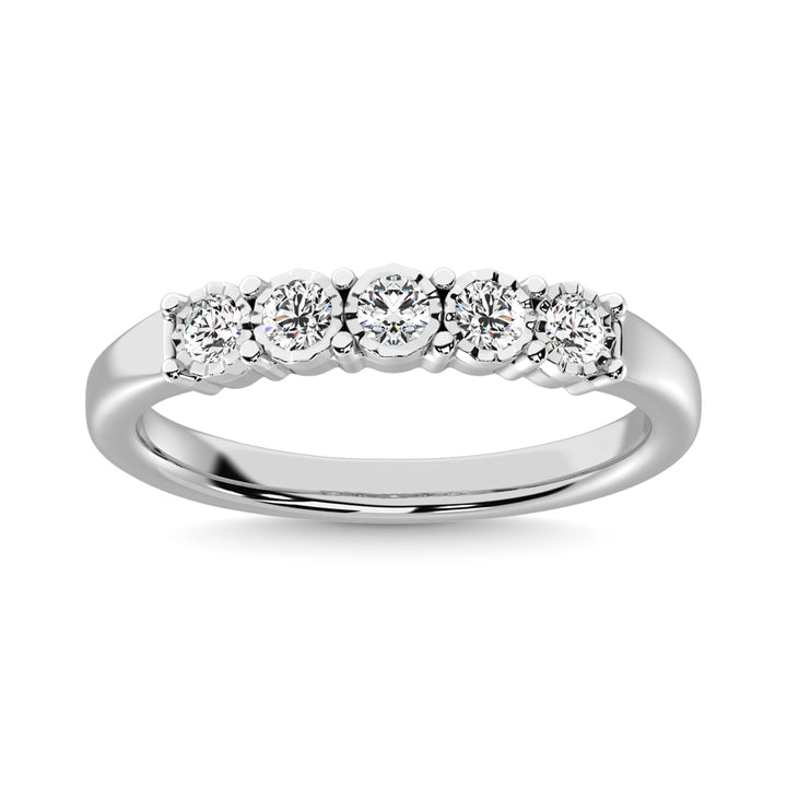 Diamond Illusion Band 1/6 Ct.tw Round-cut in 10K White Gold