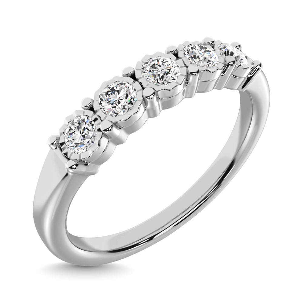 Diamond Illusion Band 1/6 Ct.tw Round-cut in 10K White Gold