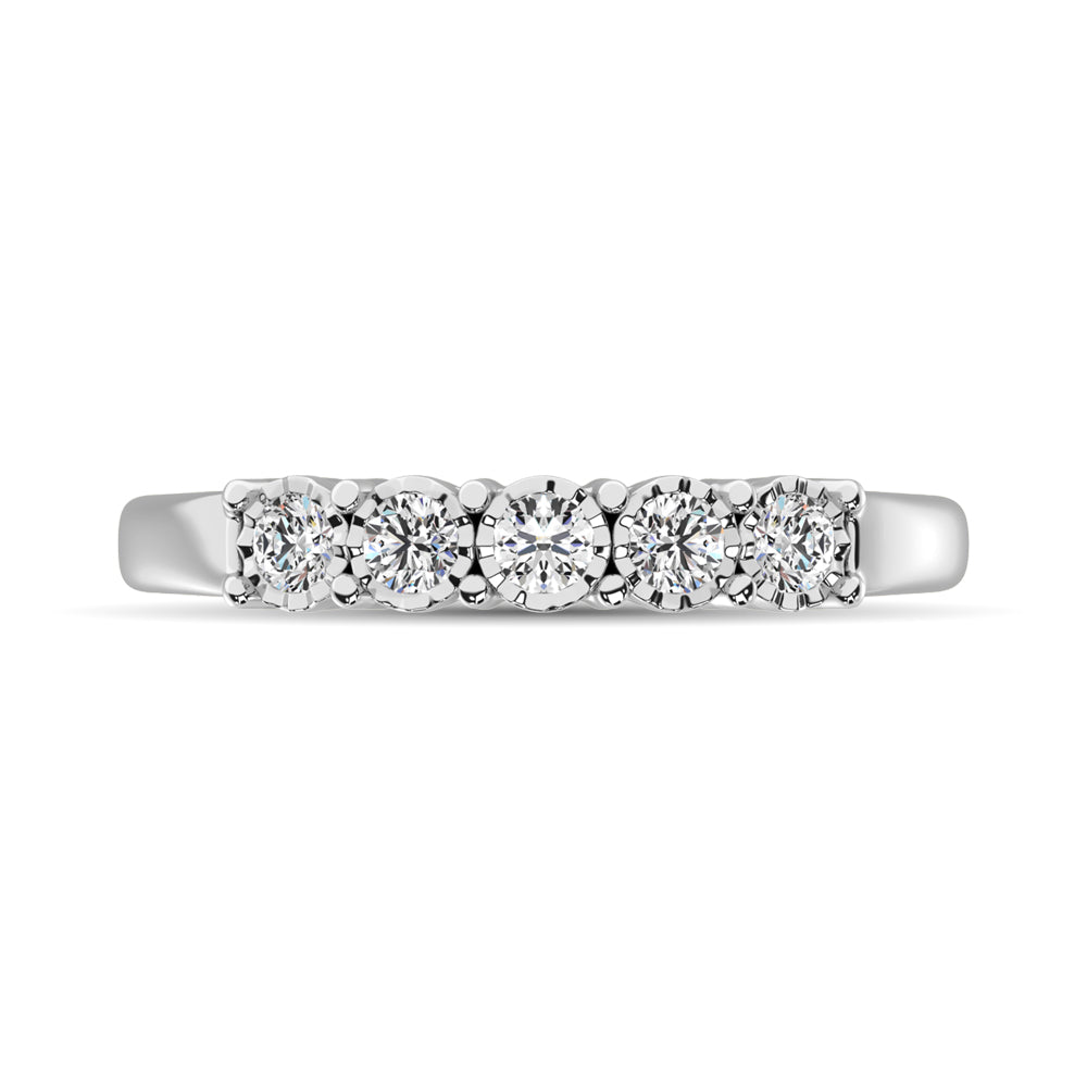 Diamond Illusion Band 1/6 Ct.tw Round-cut in 10K White Gold