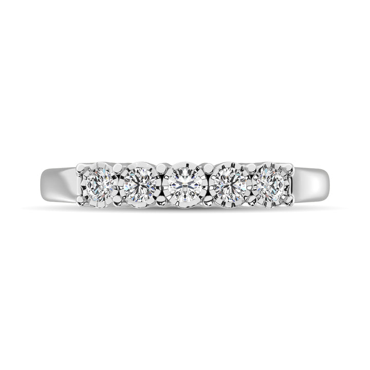 Diamond Illusion Band 1/6 Ct.tw Round-cut in 10K White Gold