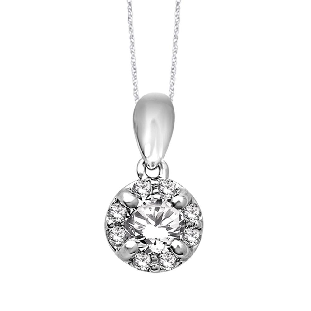 14K White Gold 3/4 Ct.Tw. Diamond Fashion Pendant