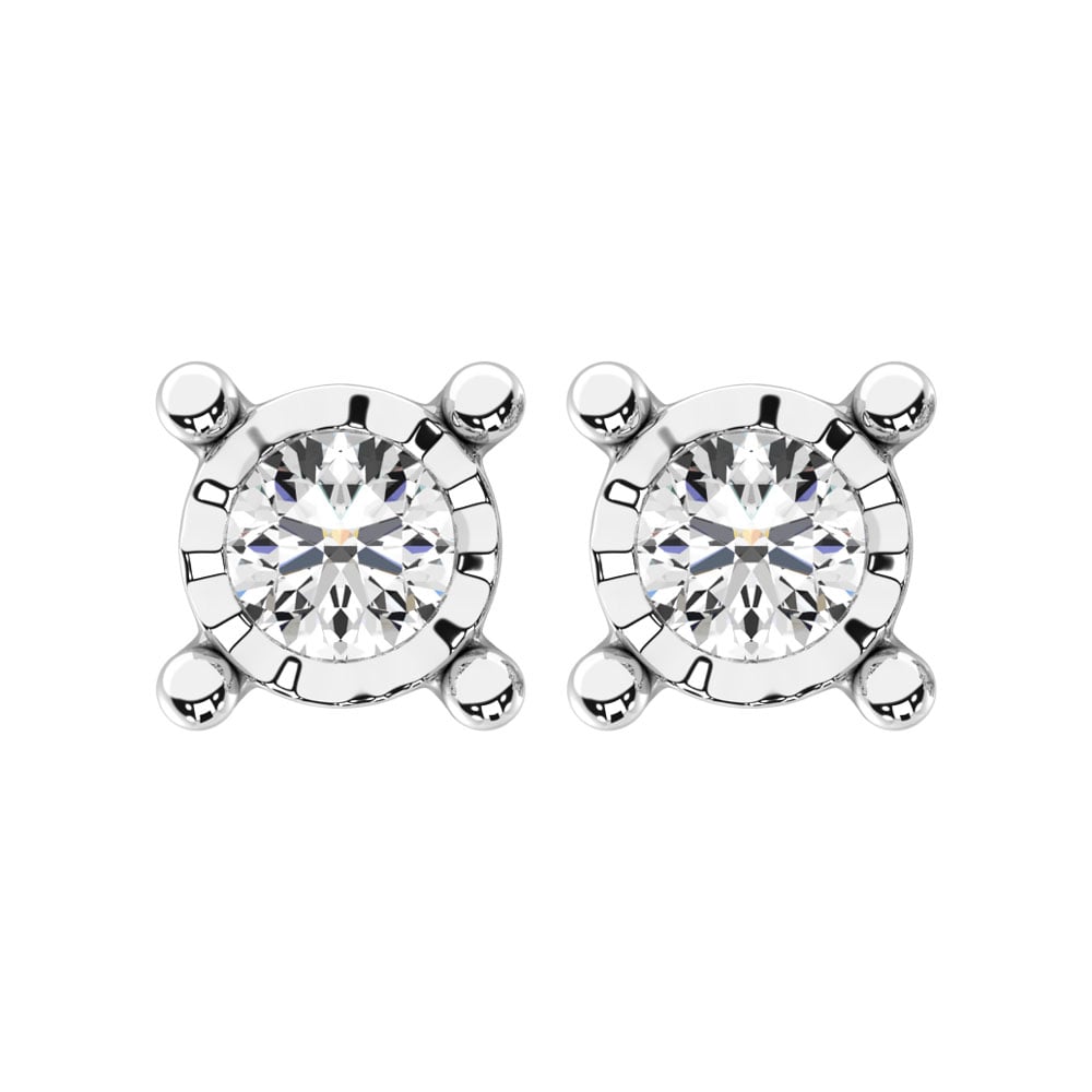 Diamond 1/6 Ct.Tw. Solitaire Stud Earrings in 14K White Gold