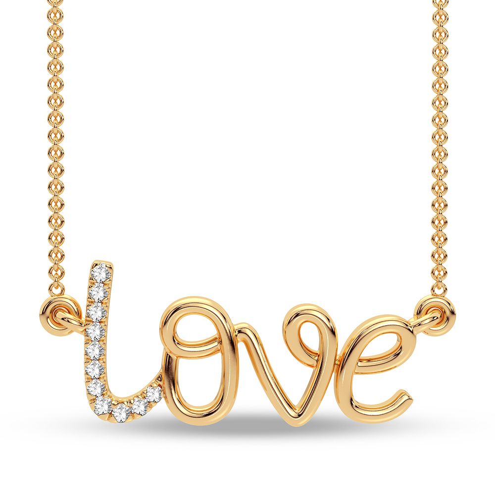 Petite Lab Diamond Pendant in 10K Yellow Gold for Her