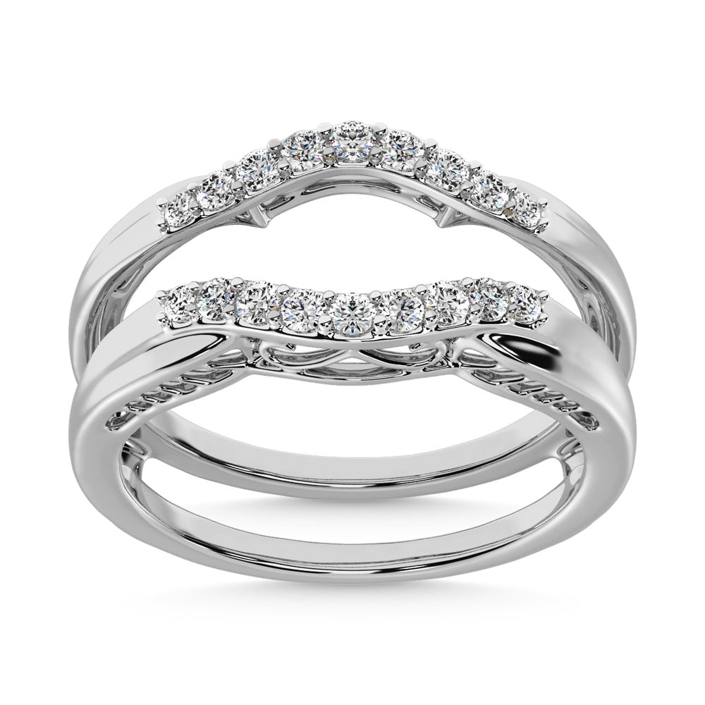 10K White Gold 1/4 Ct.Tw. Diamond Guard Ring