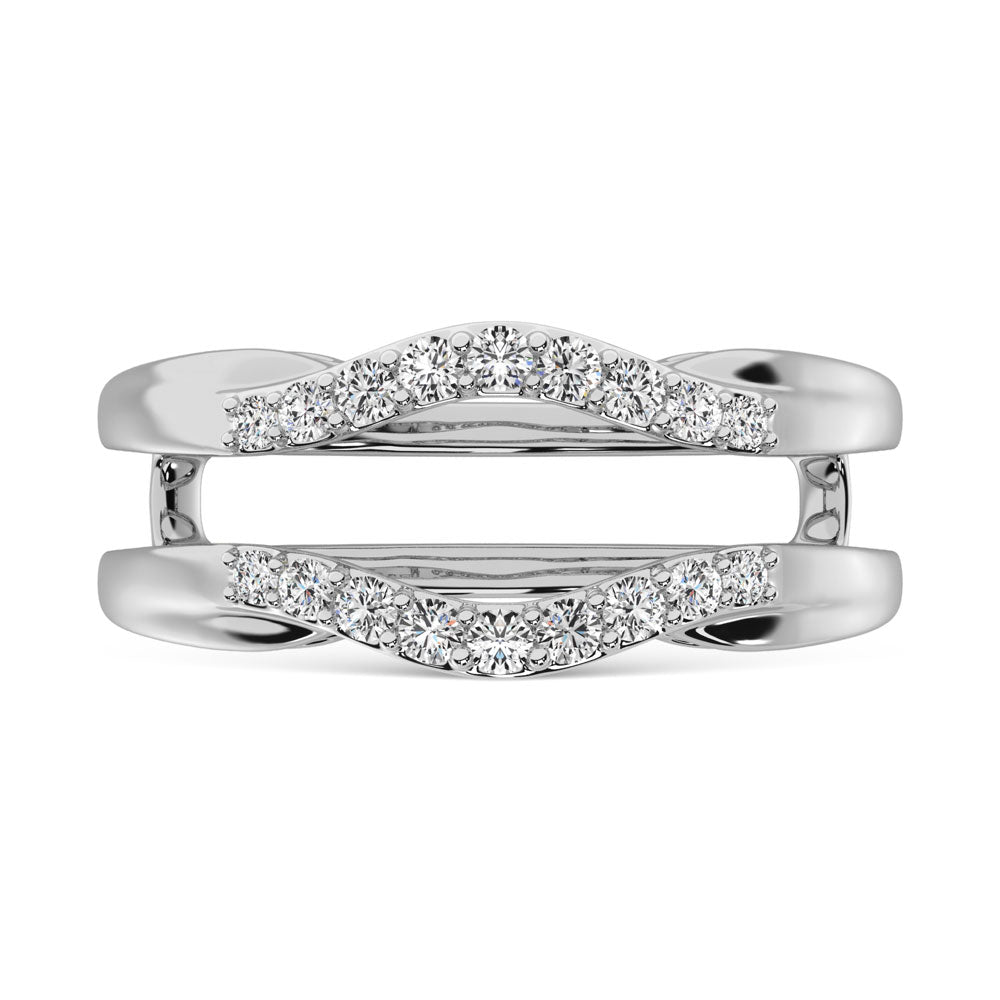 10K White Gold 1/4 Ct.Tw. Diamond Guard Ring