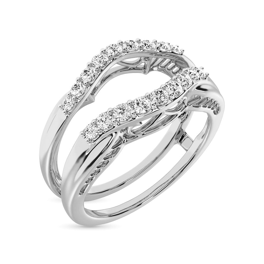 10K White Gold 1/4 Ct.Tw. Diamond Guard Ring