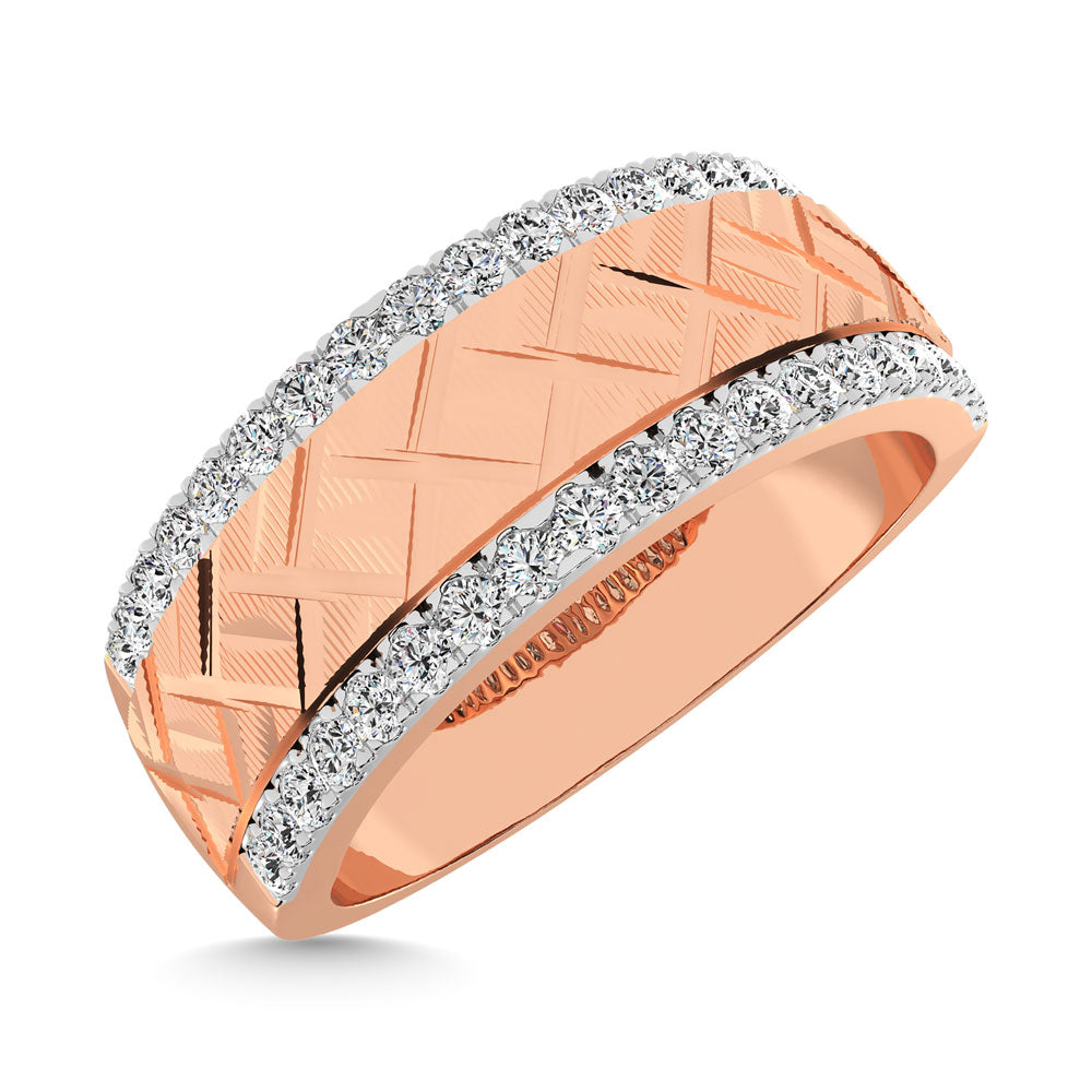 14K White Gold 1/2 Ct.Tw. Diamond Machine Mens Band