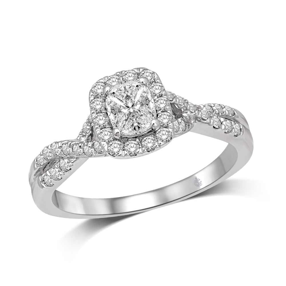 Lovecuts 14K White Gold 5/8 Ct.Tw. Diamond Engagement Ring