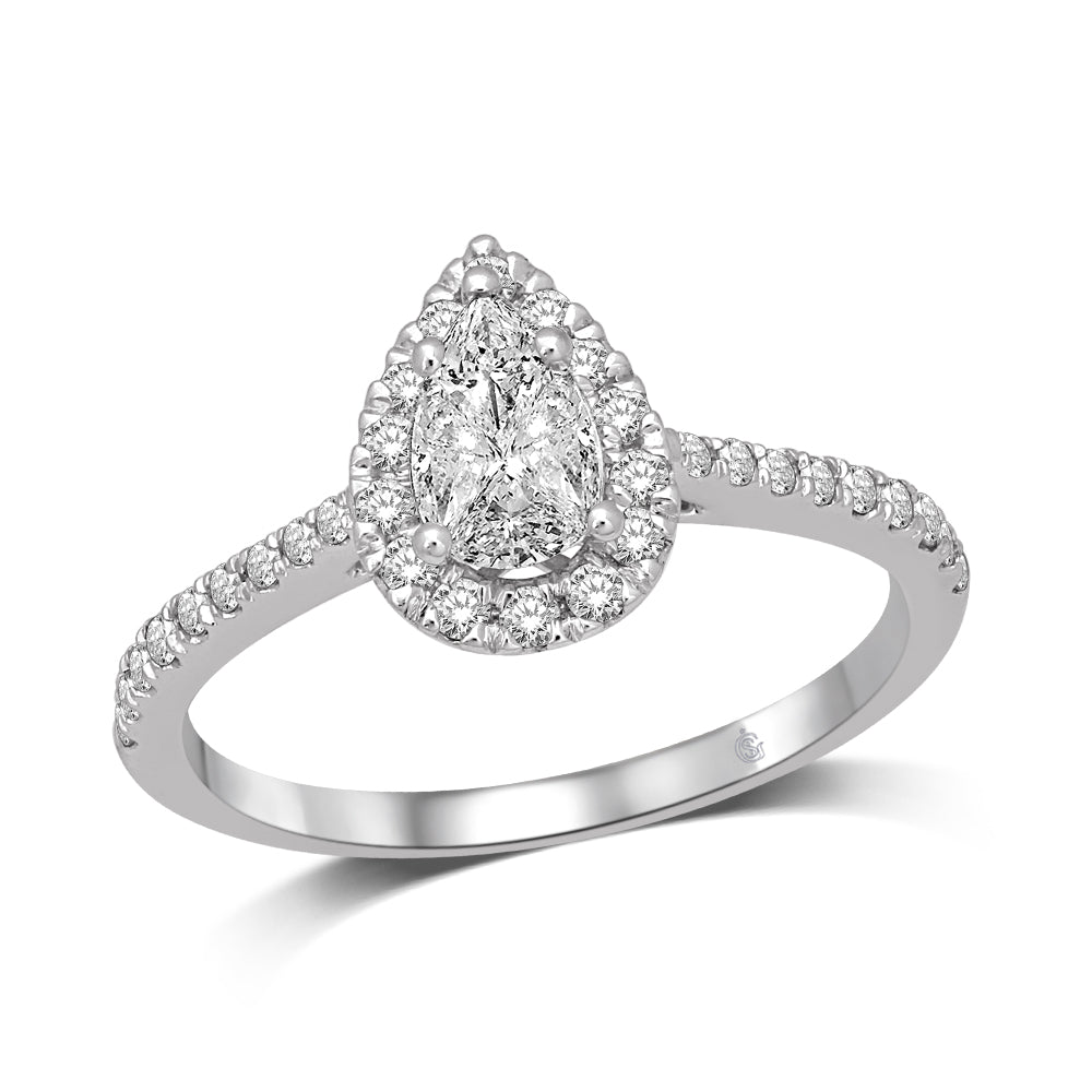 Lovecuts 14K White Gold 5/8 Ct.Tw. Diamond Engagement Ring
