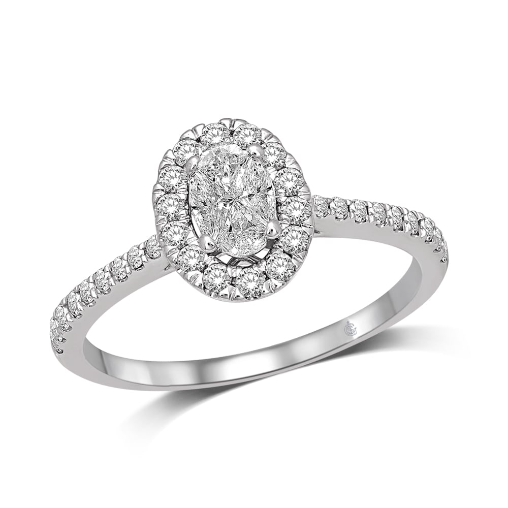 Lovecuts 14K White Gold 9/10 Ct.Tw. Diamond Engagement Ring