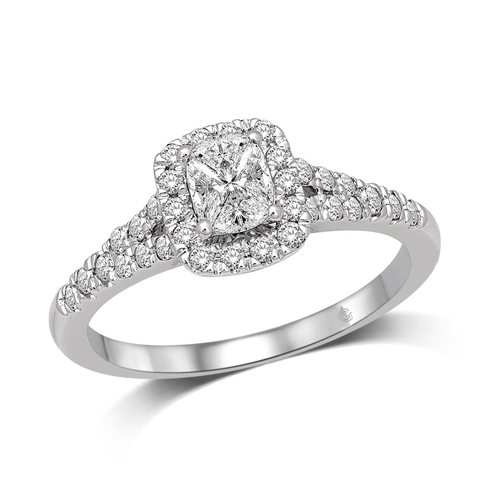 Lovecuts 14K White Gold 5/8 Ct.Tw. Diamond Engagement Ring