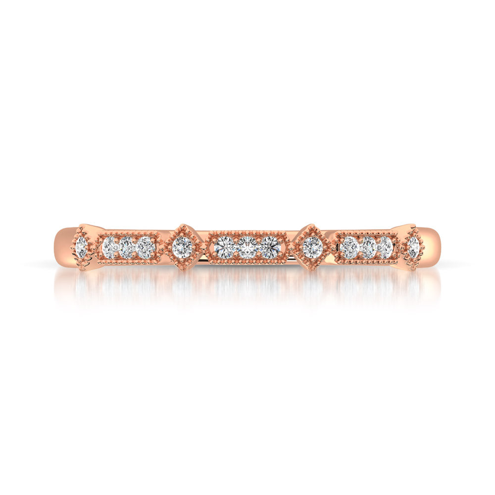 14K Rose Gold 1/20 Ct.Tw. Diamond Stackable Band