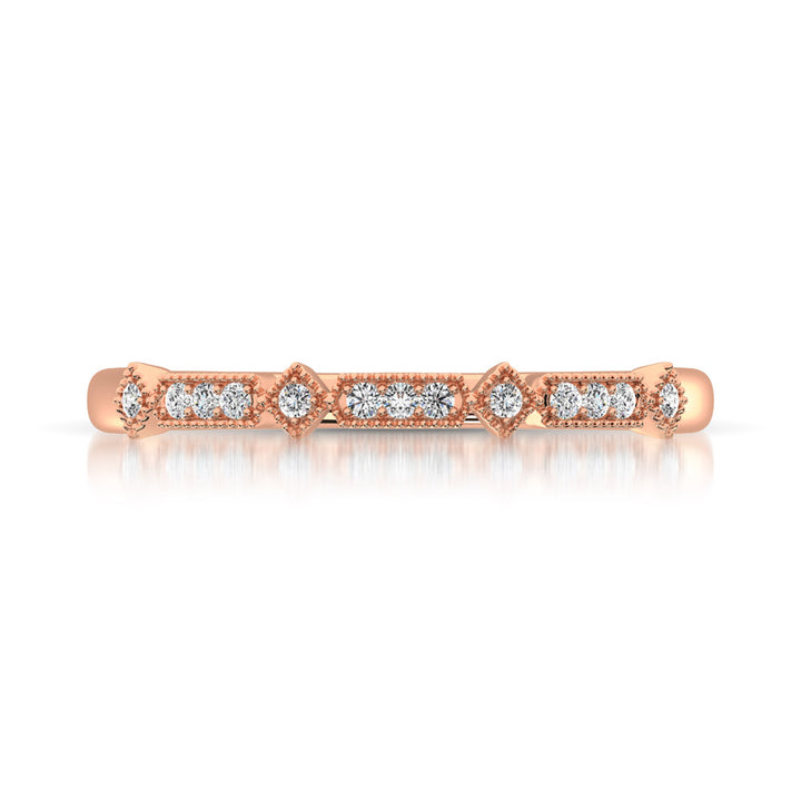 14K Rose Gold 1/20 Ct.Tw. Diamond Stackable Band