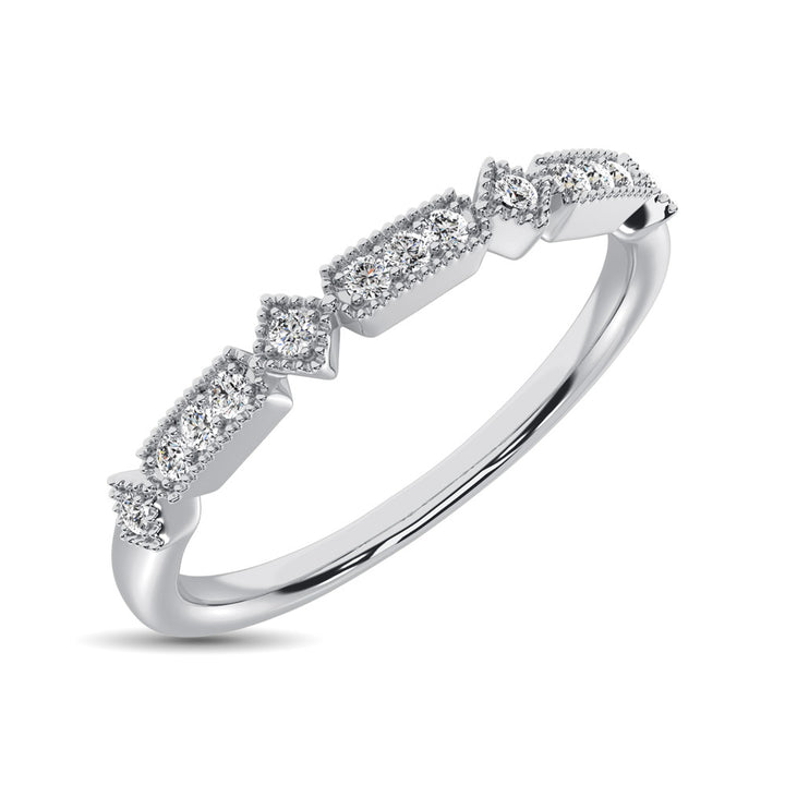 14K White Gold 1/20 Ct.Tw. Diamond Stackable Band