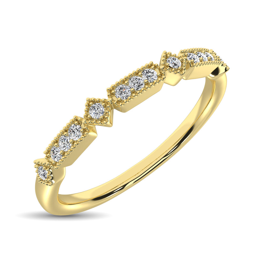 14K Yellow Gold 1/20 Ct.Tw. Diamond Stackable Band