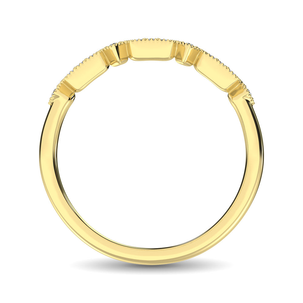 14K Yellow Gold 1/20 Ct.Tw. Diamond Stackable Band