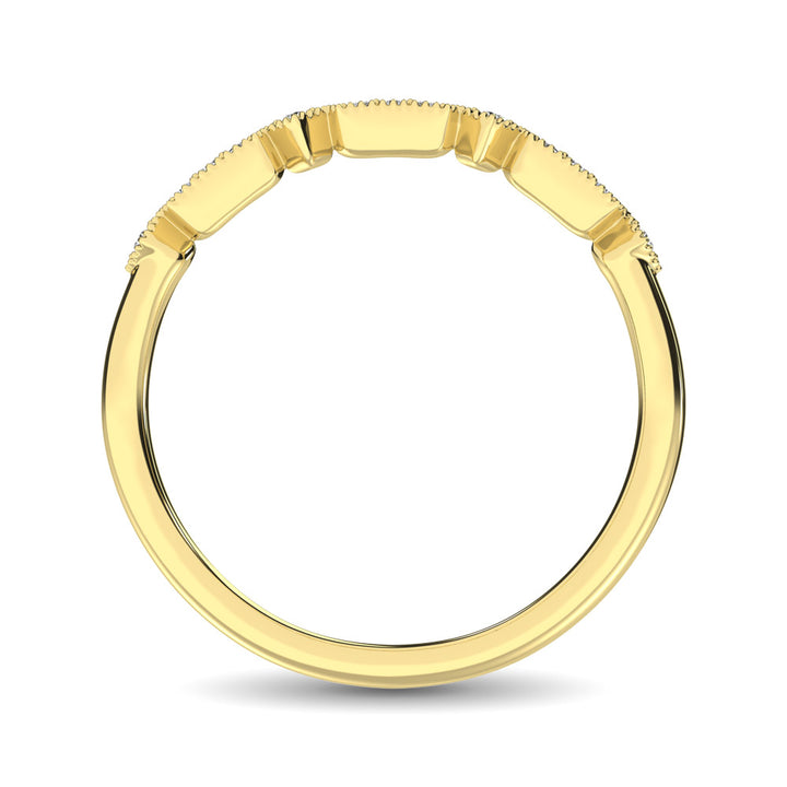 14K Yellow Gold 1/20 Ct.Tw. Diamond Stackable Band