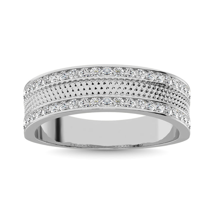14K Yellow Gold 1/2 Ct.Tw. Diamond Machine Mens Band