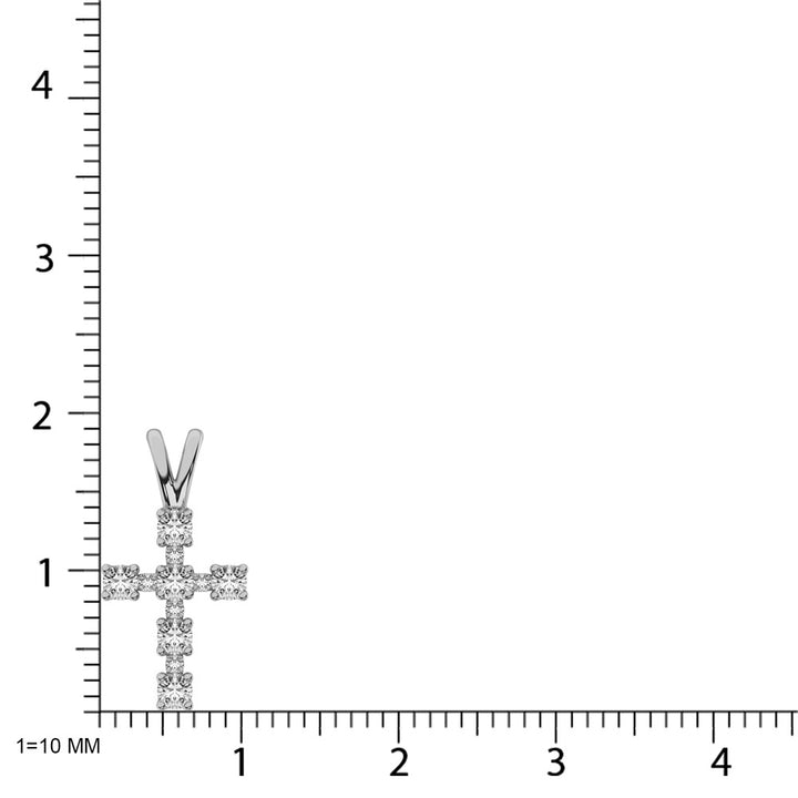10K White Gold 1/4 Ct.Tw. Diamond Cross Pendant