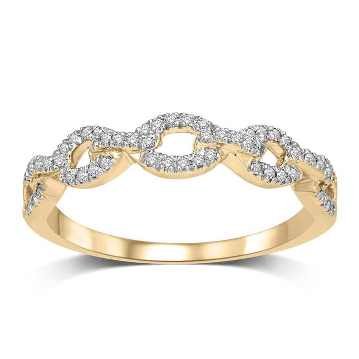 14K Yellow Gold 1/6 Ct.Tw. Diamond Stackable Band