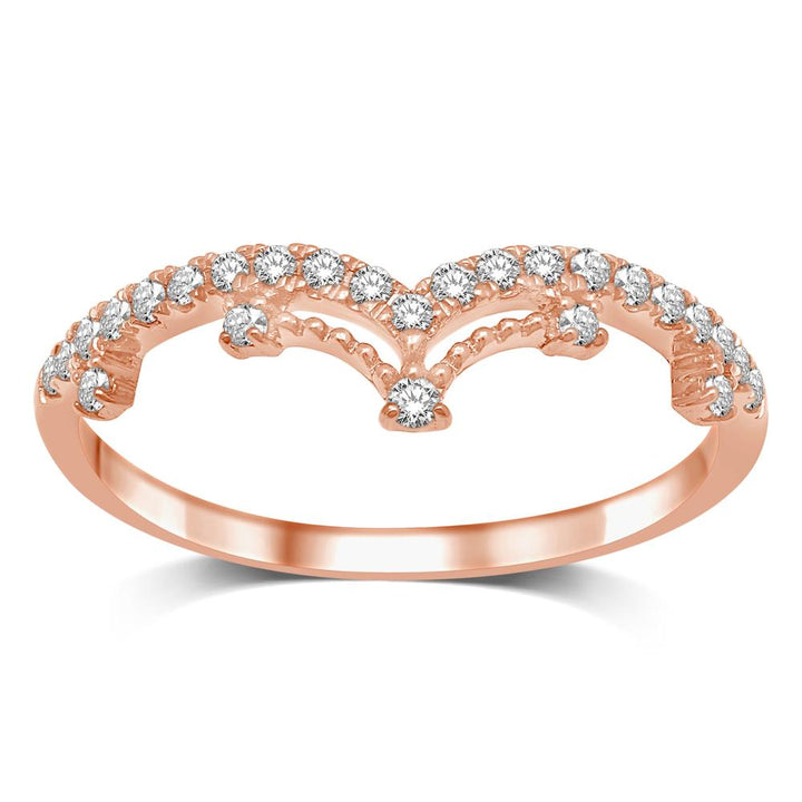 14K Rose Gold 1/5 Ct.Tw. Diamond Stackable Band
